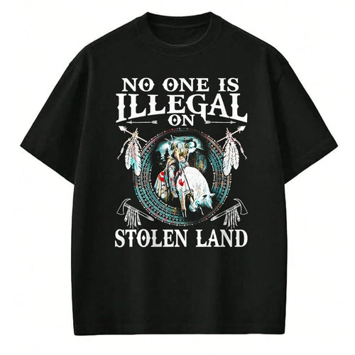 Native American T-Shirts, Vintage Native American Unisex T-Shirt/Hoodie/Sweatshirt HLT00 - No One Is Illegal on Stolen Land Gifts Native Americans