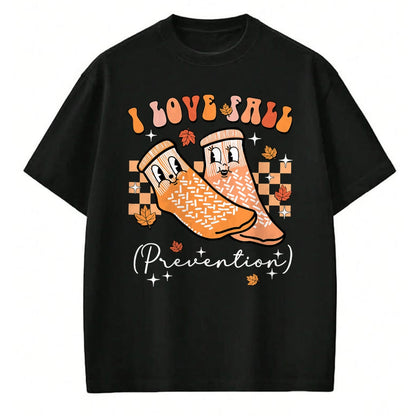 Funny Nurse Shirt, Nurse Unisex T-Shirt/Hoodie/Sweatshirt HLT00 - Groovy Retro I Love Fall Prevention Fall Physical Therapy T-Shirt