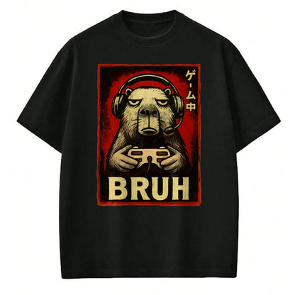 Cute Capybara Shirt, Funny Capybara Unisex T-Shirt/Hoodie/Sweatshirt HLT00 - Funny Capybara Gamer Bruh Graphic Tee Men Boys Teens Gaming T-Shirt