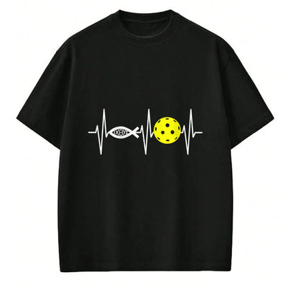 Funny Pickleball Shirt, Pickleball Lover Unisex T-Shirt/Hoodie/Sweatshirt HLT00 - Christian Shirt Pickleball Player Ichthys Jesus Fish Symbol T-Shirt