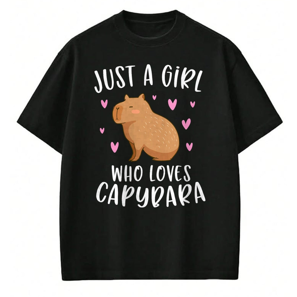 Cute Capybara Shirt, Funny Capybara Unisex T-Shirt/Hoodie/Sweatshirt HLT00 - Cute Capybara Just A Girl Who Loves Capybara T-Shirt