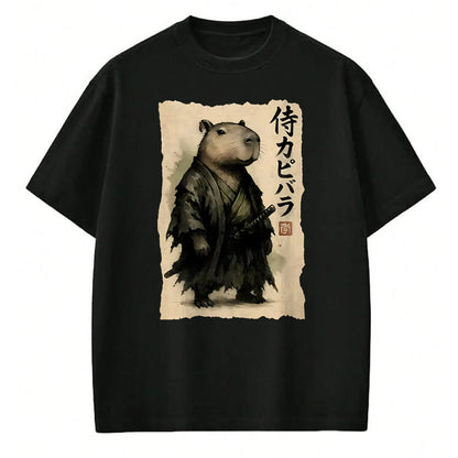 Cute Capybara Shirt, Funny Capybara Unisex T-Shirt/Hoodie/Sweatshirt HLT00 - Capybara Samurai Japanese Warrior Graphic Anime Ukiyo-e Art T-Shirt