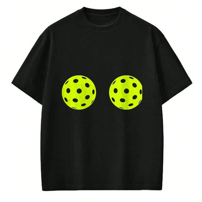 Funny Pickleball Shirt, Pickleball Lover Unisex T-Shirt/Hoodie/Sweatshirt HLT00 - Funny Pickleball Ball Boobs Matching Humor for Women Mommies T-Shirt, Women, Pink Heather, X-Large