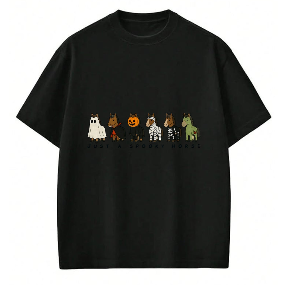 Best Horse Lover Shirt , Funny Horse UnisexT-Shirt/Hoodie/Sweatshirt HLT00 - Just A Spooky Horse Ghost Pumpkin Halloween Costumes T-Shirt