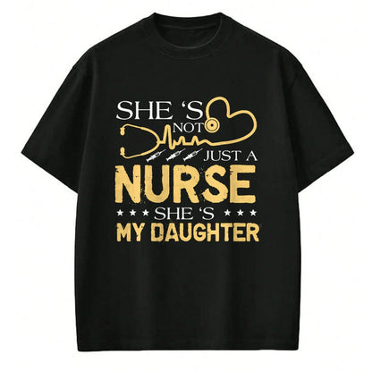 Funny Nurse Shirt, Nurse Unisex T-Shirt/Hoodie/Sweatshirt HLT00 - My Daughter Is A Nurse Proud Nurse's Mom Dad RN LPN Family T-Shirt (4)