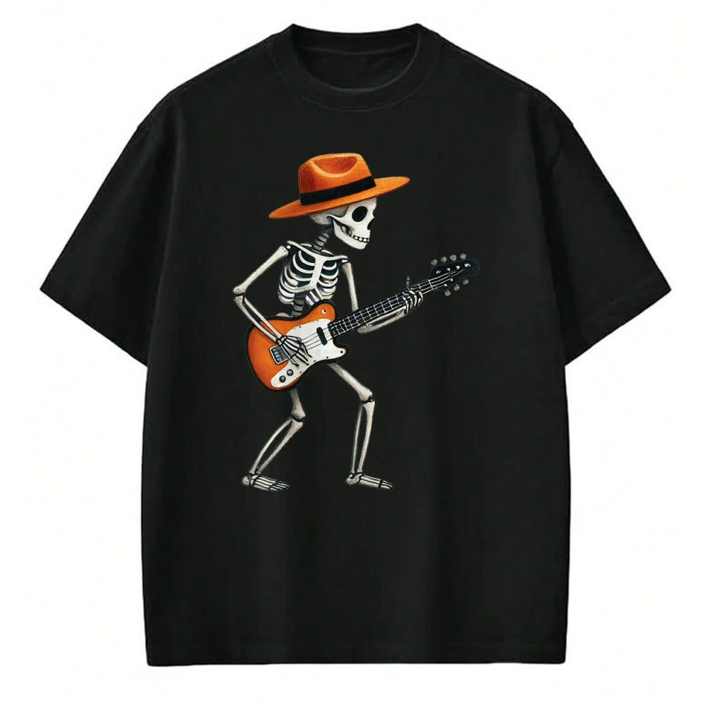 Guitar Lover Shirt, Funny Guitar UnisexT-Shirt/Hoodie/Sweatshirt HLT00 - Skeleton Playing Electric Guitar Rock Halloween Boys Men Tee T-Shirt