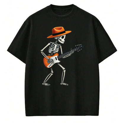 Guitar Lover Shirt, Funny Guitar UnisexT-Shirt/Hoodie/Sweatshirt HLT00 - Skeleton Playing Electric Guitar Rock Halloween Boys Men Tee T-Shirt