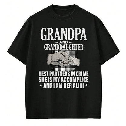 Best Grandpa Shirt, Proud Grandpa Unisex T-Shirt/Hoodie/Sweatshirt HLT00 - Grandpa and Granddaughter best partners in crime T-Shirt
