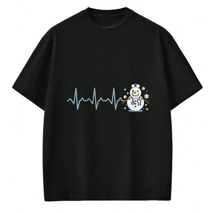 Funny Nurse Shirt, Nurse Unisex T-Shirt/Hoodie/Sweatshirt HLT00 - Heartbeat Nurse Snowman Nurse Christmas T-Shirt