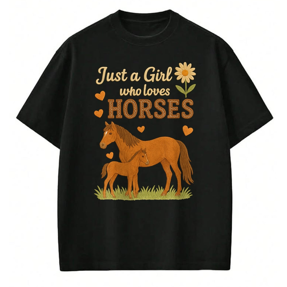 Best Horse Lover Shirt , Funny Horse UnisexT-Shirt/Hoodie/Sweatshirt HLT00 - Just A Girl Who Loves Horses Cute Horse Riding for Women T-Shirt