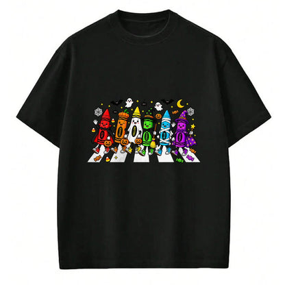 Best Teacher Shirt, Funny Teacher UnisexT-Shirt/Hoodie/Sweatshirt HLT00 - Cute Halloween Crayons Teacher Spooky Teacher Tee T-Shirt