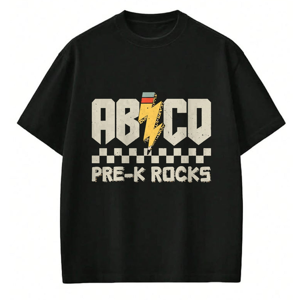Best Teacher Shirt, Funny Teacher UnisexT-Shirt/Hoodie/Sweatshirt HLT00 - ABCD Pre-K Rocks Pencil Pre-K Teachers Rock for Boys and Children T-Shirt