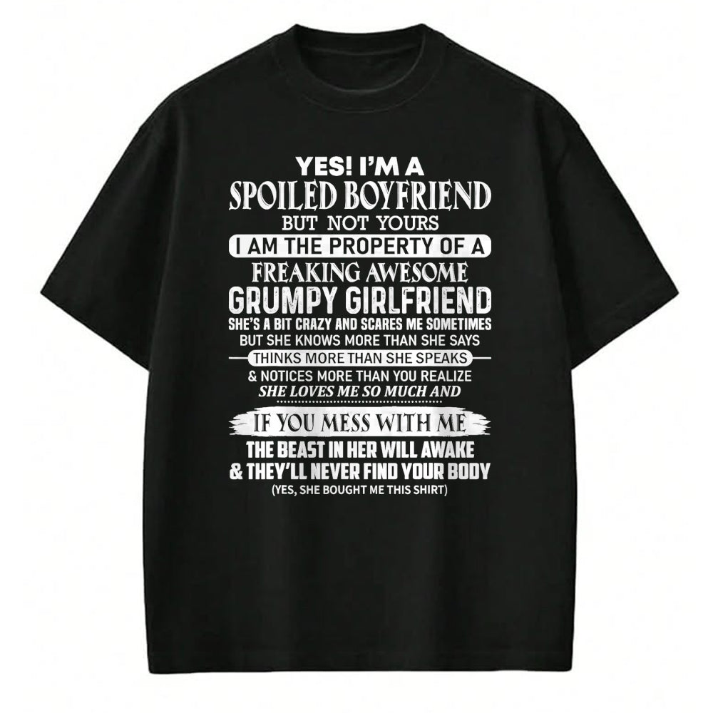Best Wife Shirt, Wife and Husband Unisex T-Shirt/Hoodie/Sweatshirt HLT00 - Yes I am a spoiled boyfriend of freaking awesome girlfriend T-Shirt (1)