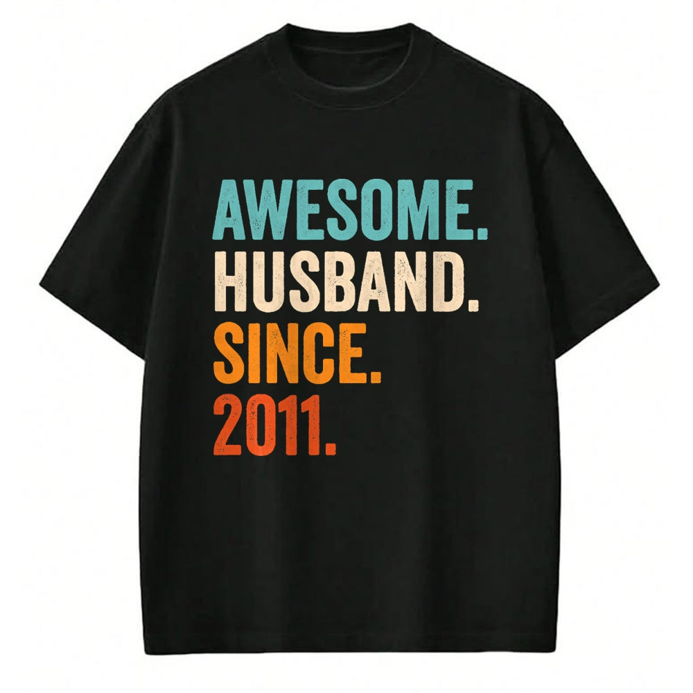 Best Wife Shirt, Wife and Husband Unisex T-Shirt/Hoodie/Sweatshirt HLT00 - Awesome Husband Since 2011 13th wedding anniversary 13 years T-Shirt