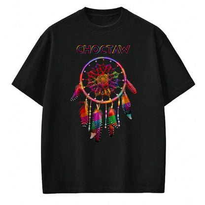 Native American T-Shirts, Vintage Native American Unisex T-Shirt/Hoodie/Sweatshirt HLT00 - Choctaw Native American Indian Colorful Dreamcatcher Tribal