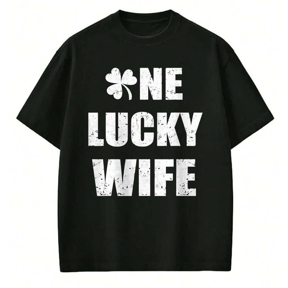 Best Wife Shirt, Wife and Husband Unisex T-Shirt/Hoodie/Sweatshirt HLT00 - Gift for wife T shirt, lucky wife   One Lucky Wife Funny St Patricks Day Shamrock Aunt Gift T-Shirt (1)