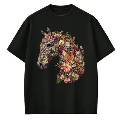 Best Horse Lover Shirt , Funny Horse UnisexT-Shirt/Hoodie/Sweatshirt HLT00 - Horse Lover Gifts Floral Horse T-Shirt - Unisex-Adult, Classic Fit, Black, Small, Short Sleeve, Cott