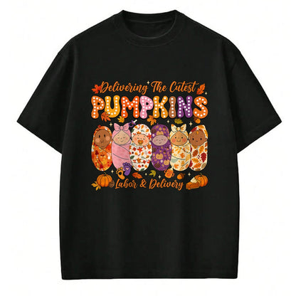 Best Thanksgiving Family Shirt , Funny Thanksgiving UnisexT-Shirt/Hoodie/Sweatshirt HLT00 - Delivering The Cutest Pumpkins Labor and Delivery Nurse Fall T-Shirt