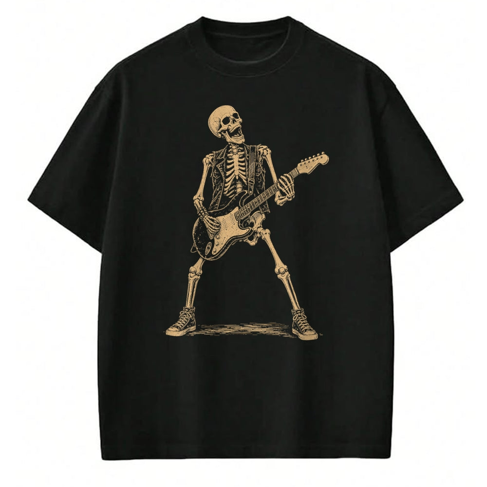 Guitar Lover Shirt, Funny Guitar UnisexT-Shirt/Hoodie/Sweatshirt HLT00 - Skeleton Playing Guitar Rock and Roll Music Men Women Kids T-Shirt