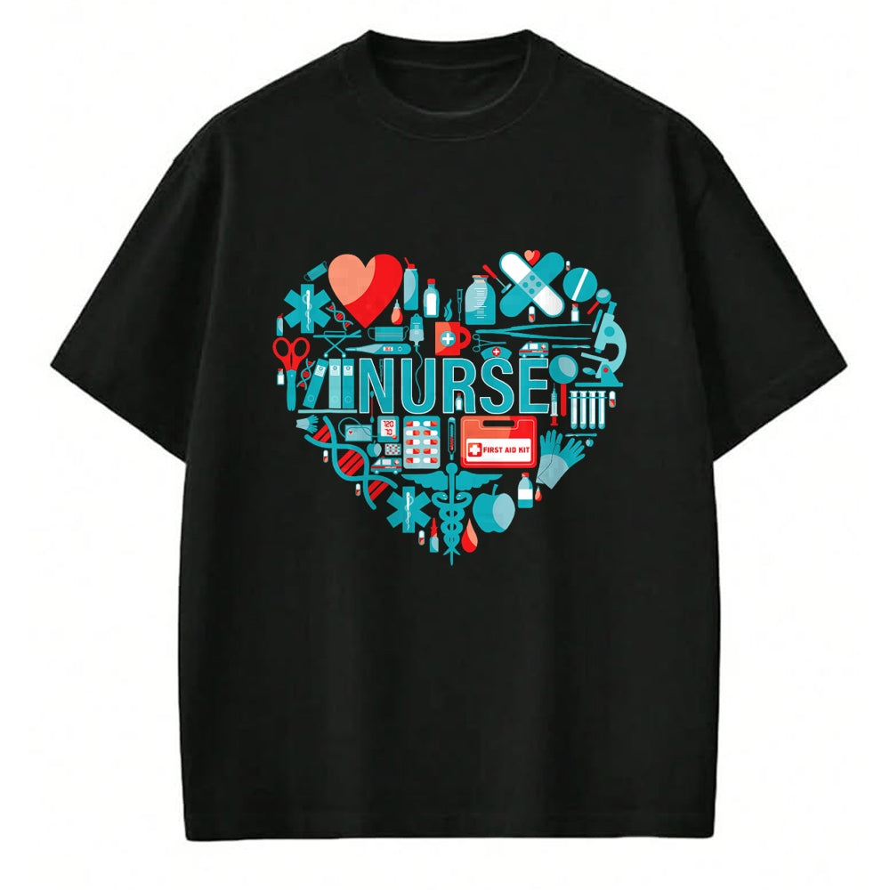 Funny Nurse Shirt, Nurse Unisex T-Shirt/Hoodie/Sweatshirt HLT00 - Nurse Love Nursing Student RN Nurse heart CNA women men gift T-Shirt