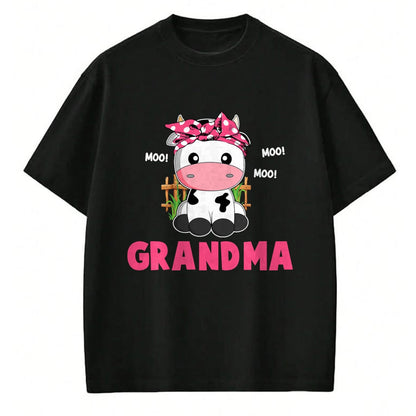 Best Grandma Shirt, Proud Grandma Unisex T-Shirt/Hoodie/Sweatshirt HLT00 - Funny Grandma Cow Cute Cow Farmer Birthday Matching Family T-Shirt