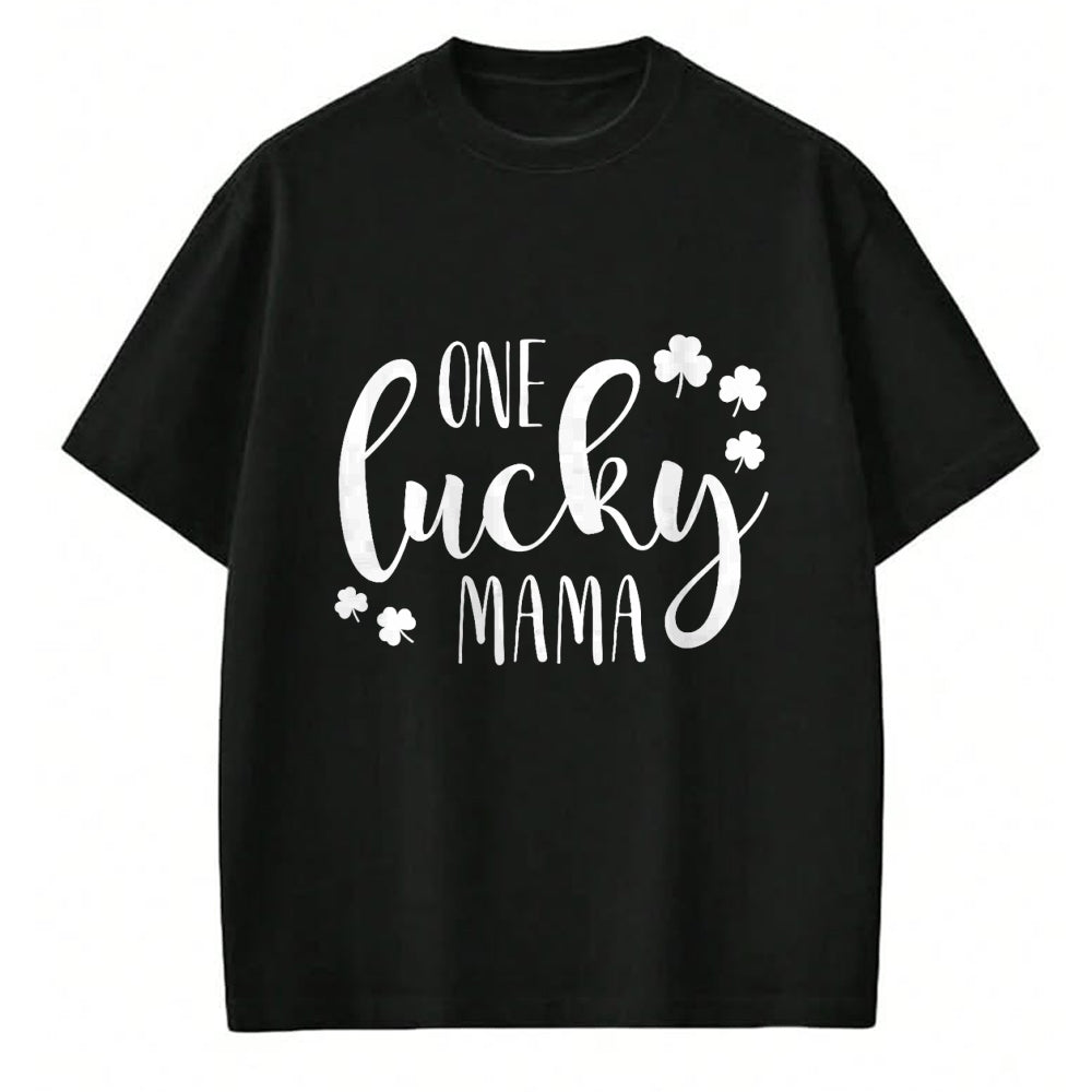 Gift for Mom Shirt, Funny Mom Unisex T-Shirt/Hoodie/Sweatshirt HLT00 - One Lucky Mama St Patricks Day Irish Mom Shamrock Momma T-Shirt