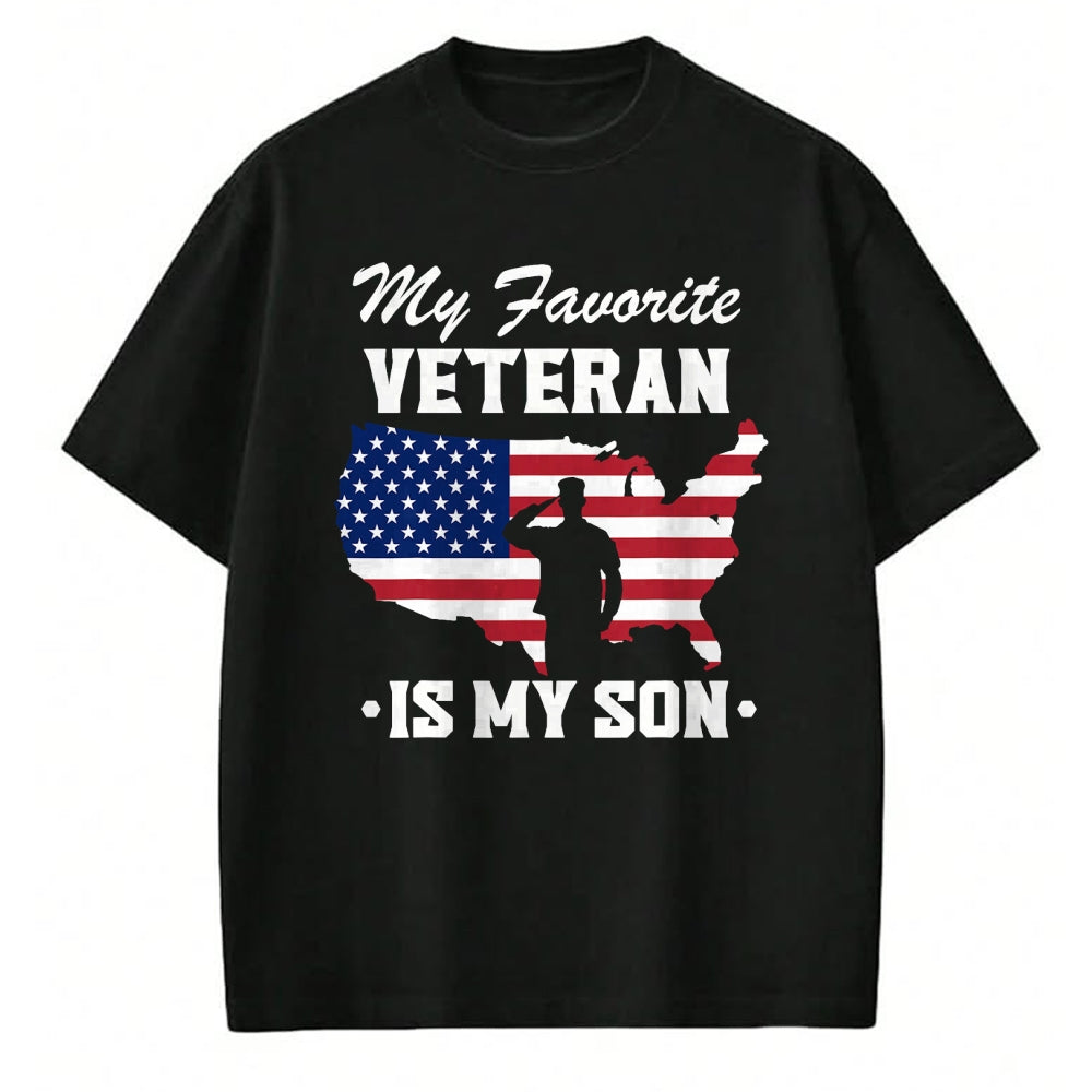 Proud Veteran Shirt, Funny Veteran UnisexT-Shirt/Hoodie/Sweatshirt HLT00 - Father Veterans Day My Favorite Veteran is My Son T-Shirt