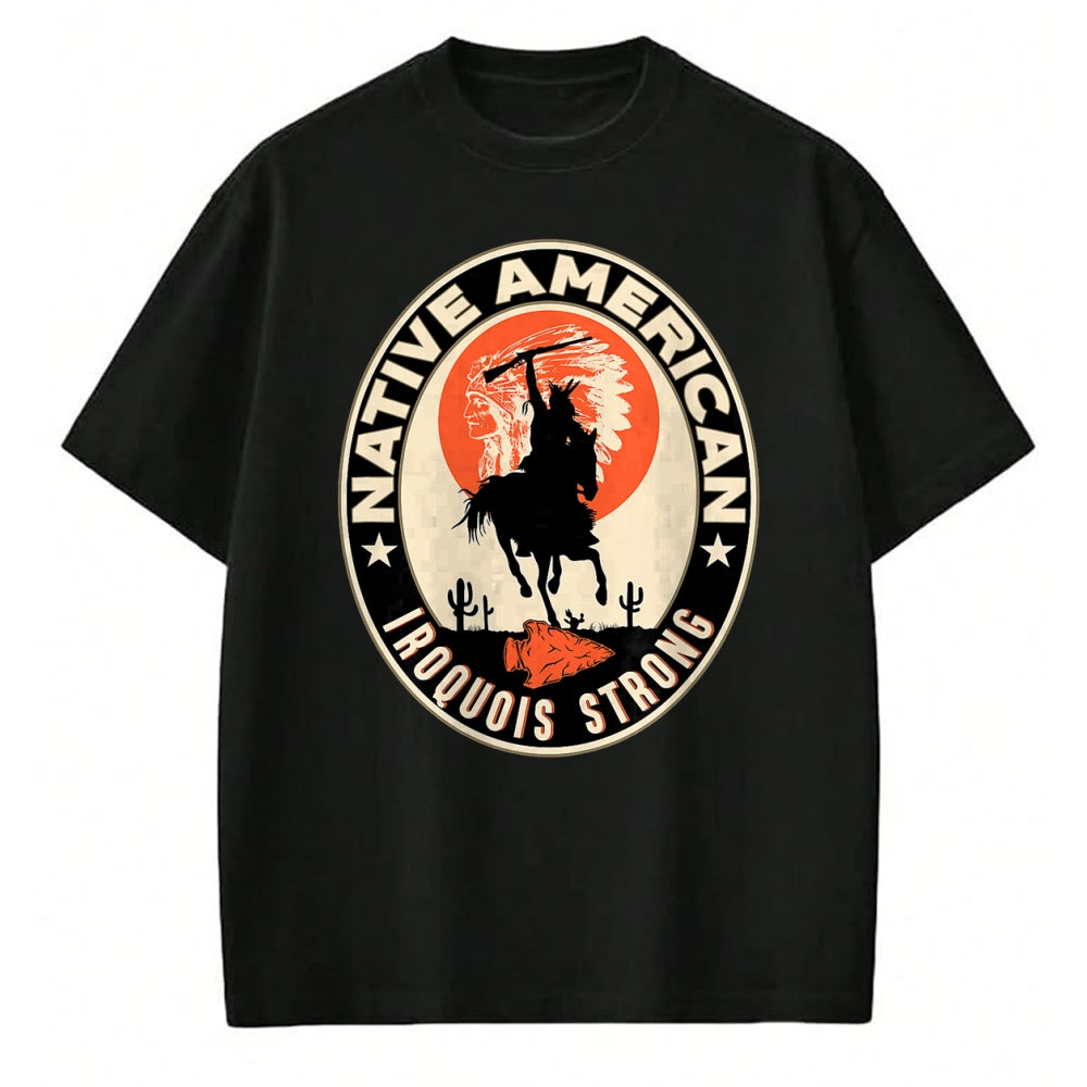 Native American T-Shirts, Vintage Native American Unisex T-Shirt/Hoodie/Sweatshirt HLT00 - Iroquois Tribe Native American Indian Strong Warrior Retro L