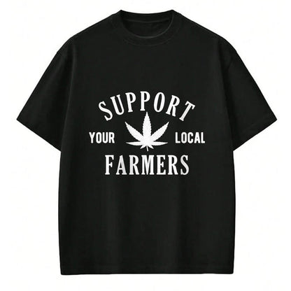 Best Farmer Life Shirt, Funny Farmer UnisexT-Shirt/Hoodie/Sweatshirt HLT00 - Support Your Local Farmers Cannabis Leaf Marijuana T-Shirt, Men, Burgundy, Large