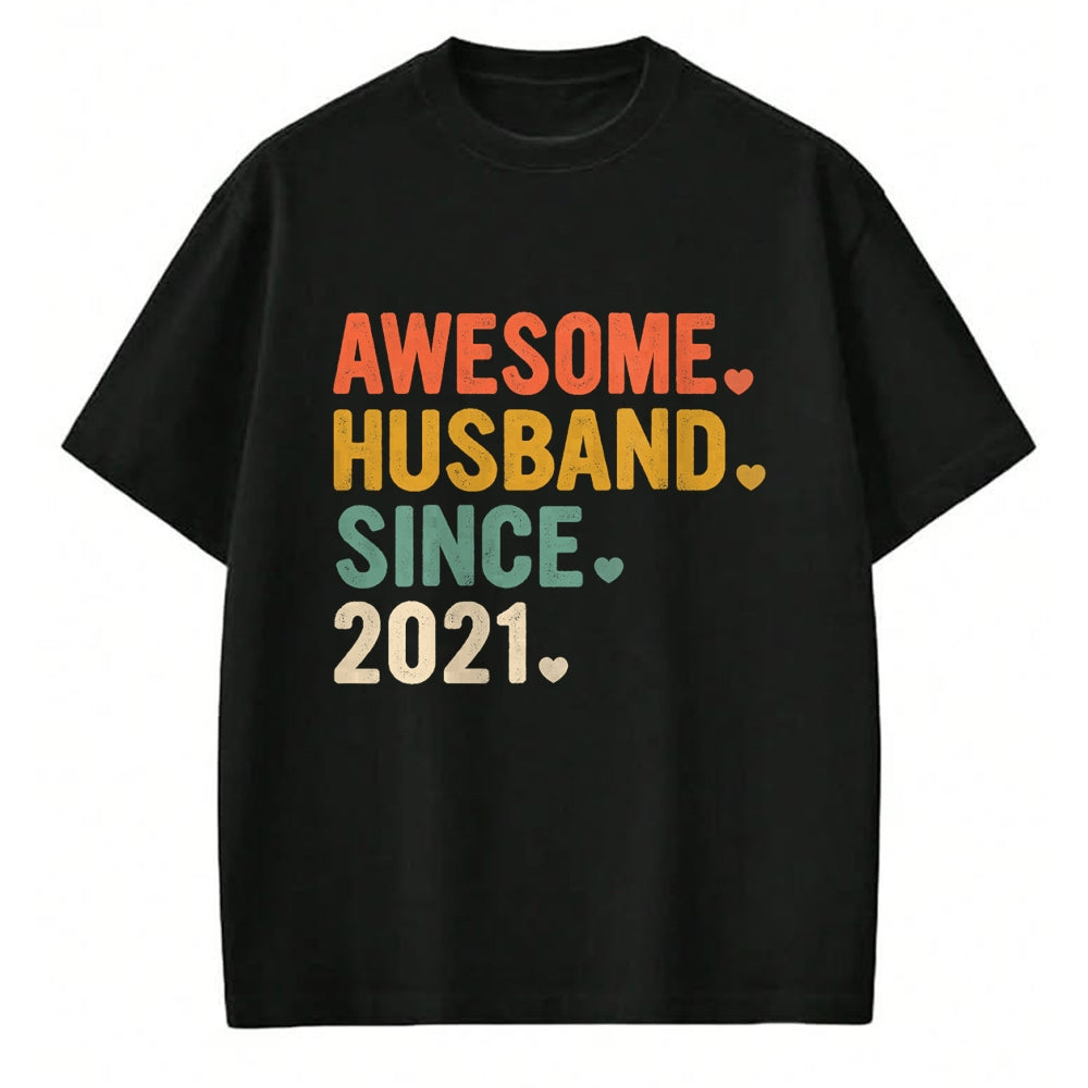 Best Wife Shirt, Wife and Husband Unisex T-Shirt/Hoodie/Sweatshirt HLT00 - 2 Years Anniversary for Him Awesome Husband Since 2021 T-Shirt