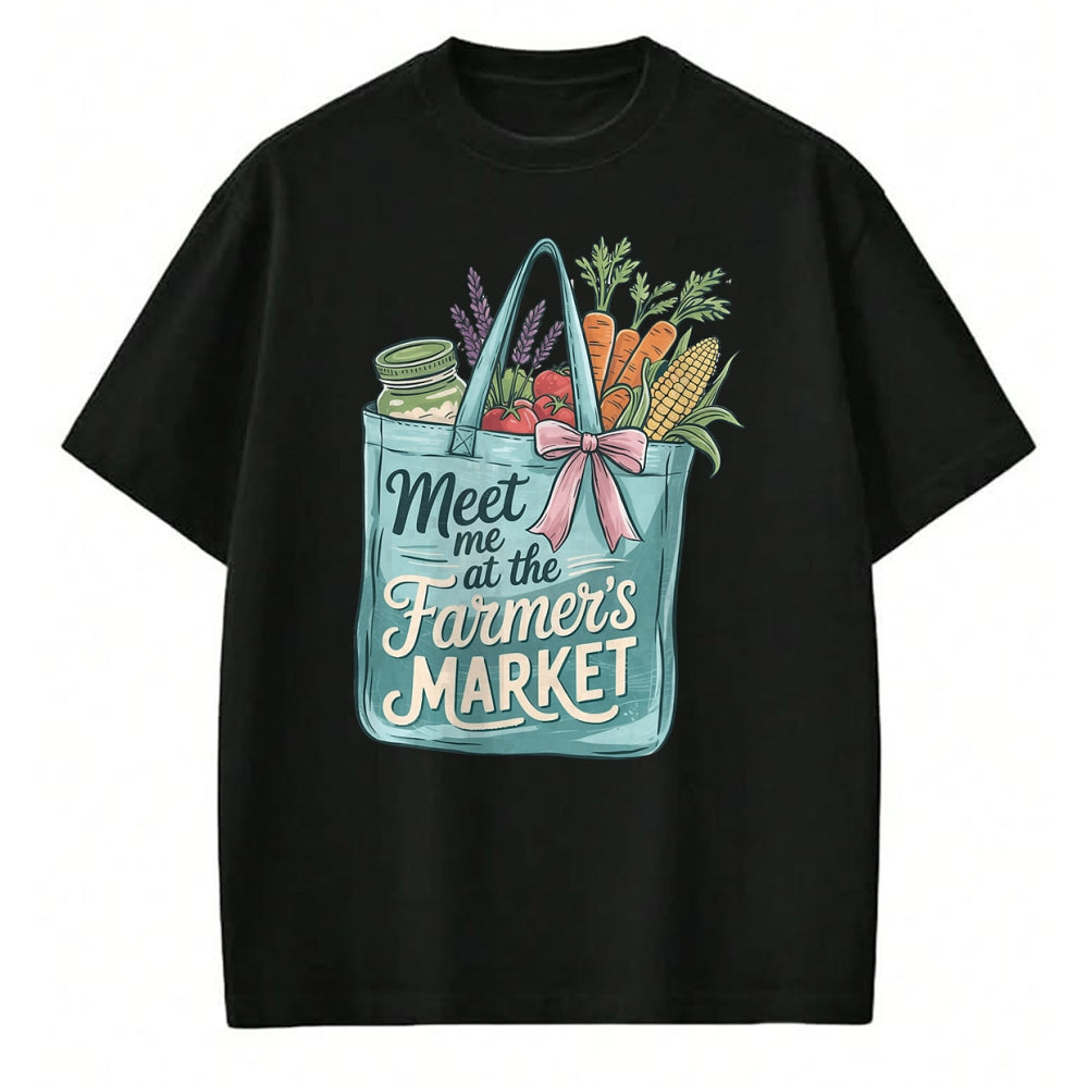 Best Farmer Life Shirt, Funny Farmer UnisexT-Shirt/Hoodie/Sweatshirt HLT00 - Meet Me At The Farmers Market Shopping Bag Fresh Vegetables T-Shirt