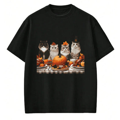 Best Thanksgiving Family Shirt , Funny Thanksgiving UnisexT-Shirt/Hoodie/Sweatshirt HLT00 - Thanksgiving Cats Dinner Feast Vintage Fall Men Women Kids T-Shirt