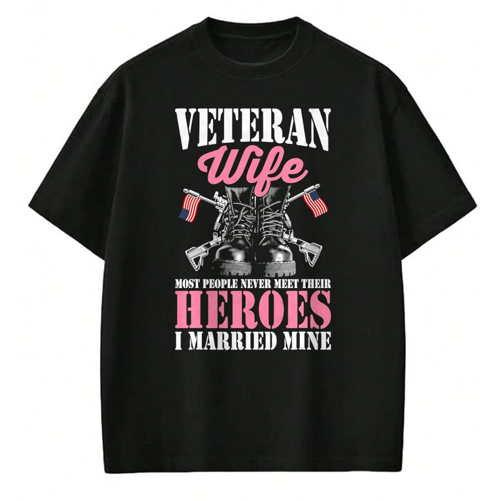 Proud Veteran Shirt, Funny Veteran UnisexT-Shirt/Hoodie/Sweatshirt HLT00 - Veteran Wife Married Mine Proud Military Veteran Husband T-Shirt