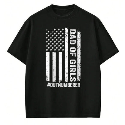 Gift for Dad Shirt, Funny Dad Unisex T-Shirt/Hoodie/Sweatshirt HLT00 – Proud Dad of Girl Outnumbered American Flag Father_s Day T-Shirt