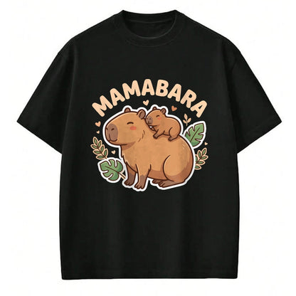 Cute Capybara Shirt, Funny Capybara Unisex T-Shirt/Hoodie/Sweatshirt HLT00 - Mamabara Capybara Mother T-Shirt (2)