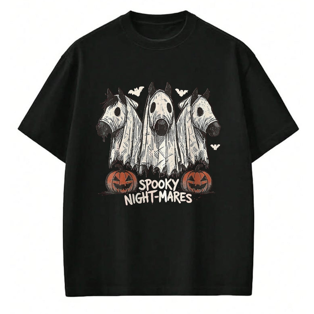 Best Horse Lover Shirt , Funny Horse UnisexT-Shirt/Hoodie/Sweatshirt HLT00 - Spooky Night-Mares Halloween Horse Ghost Funny Spooky Season T-Shirt, Women, Dark Heather Grey, Larg