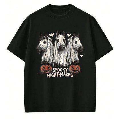 Best Horse Lover Shirt , Funny Horse UnisexT-Shirt/Hoodie/Sweatshirt HLT00 - Spooky Night-Mares Halloween Horse Ghost Funny Spooky Season T-Shirt, Women, Dark Heather Grey, Larg