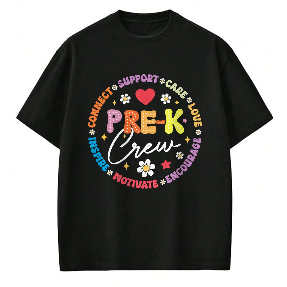 Best Teacher Shirt, Funny Teacher UnisexT-Shirt/Hoodie/Sweatshirt HLT00 - Pre-K Crew 1st Day of School Funny Preschool Teacher T-Shirt