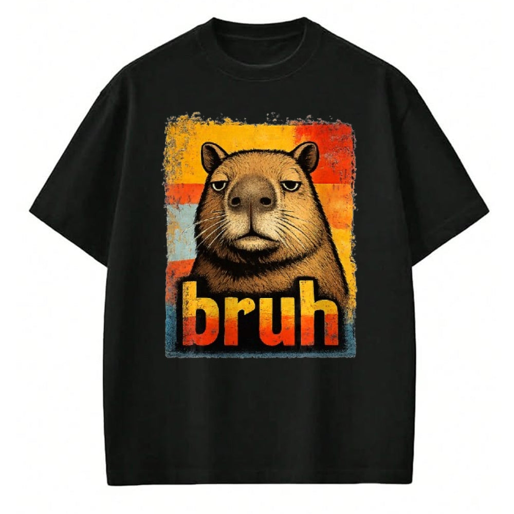 Cute Capybara Shirt, Funny Capybara Unisex T-Shirt/Hoodie/Sweatshirt HLT00 - Funny Graphic Meme Capybara Bruh for Boys Girls Men Women T-Shirt