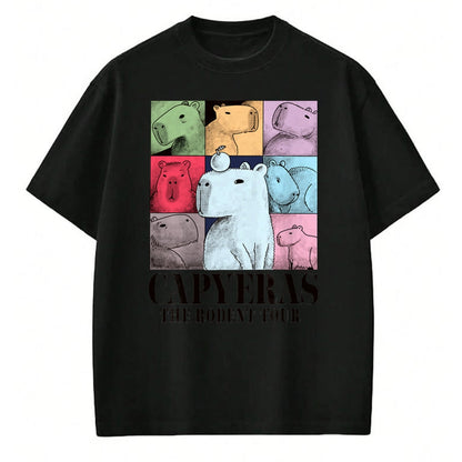 Cute Capybara Shirt, Funny Capybara Unisex T-Shirt/Hoodie/Sweatshirt HLT00 - Capyeras Funny Cute Capybara Color Concert Tour Cute Animals T-Shirt