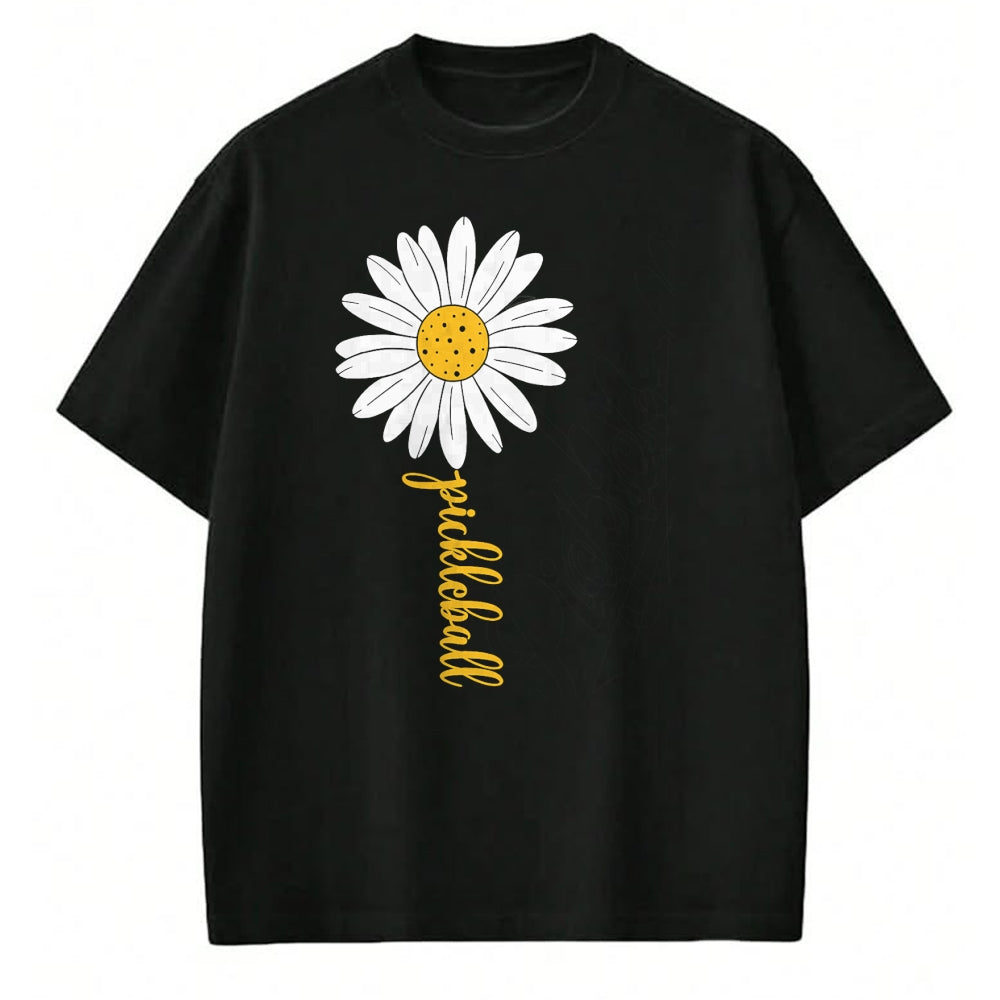 Funny Pickleball Shirt, Pickleball Lover Unisex T-Shirt/Hoodie/Sweatshirt HLT00 - Pickleball Daisy Flower T-Shirt