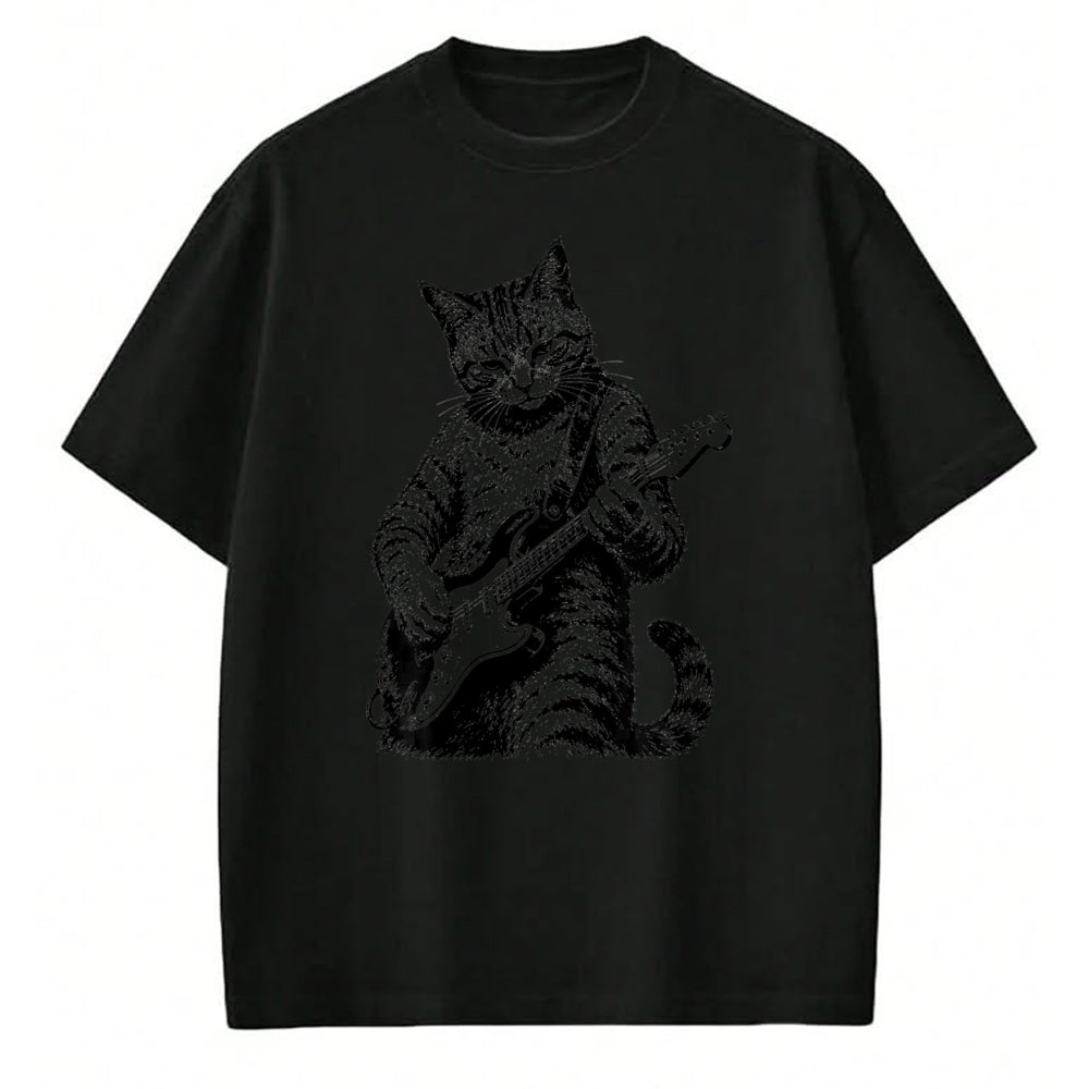 Guitar Lover Shirt, Funny Guitar UnisexT-Shirt/Hoodie/Sweatshirt HLT00 - Cat Playing Guitar Rock n Roll Guitar Player Kitten T-Shirt
