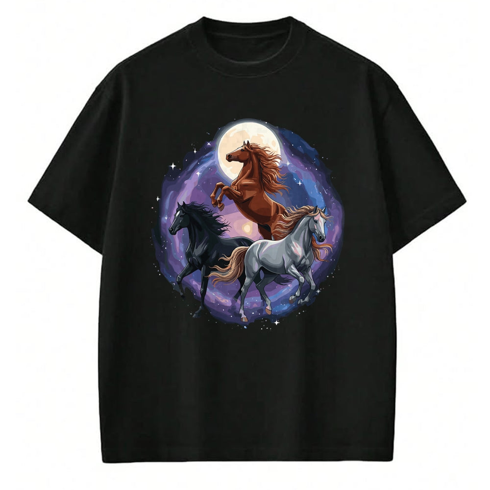 Best Horse Lover Shirt , Funny Horse UnisexT-Shirt/Hoodie/Sweatshirt HLT00 - Three Moon Funny Horse Shirt Space Galaxy Horses Graphic T-Shirt