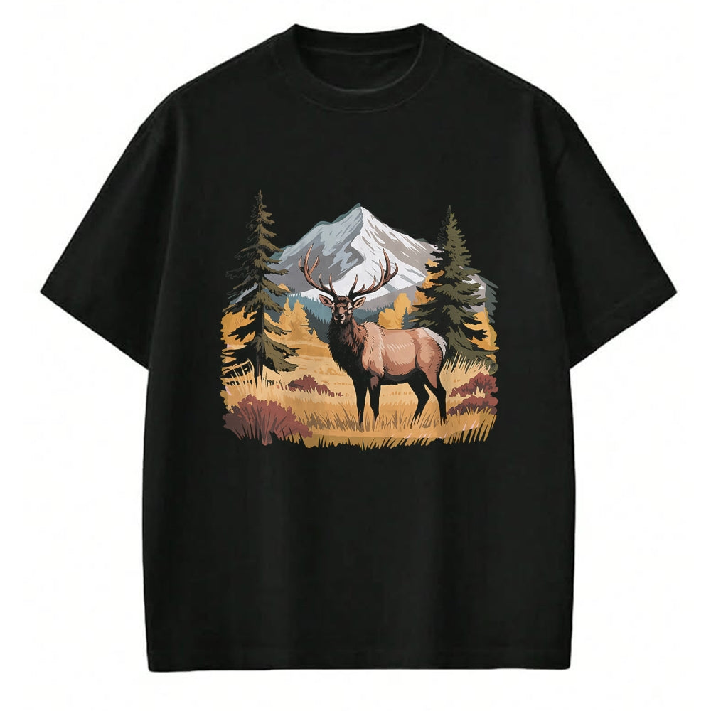 Funny Hunting Shirt, Gift For Hunting Lover Unisex T-Shirt/Hoodie/Sweatshirt HLT00 - Mountain Elk Wildlife Scene – Nature Outdoor Hunting T-Shirt