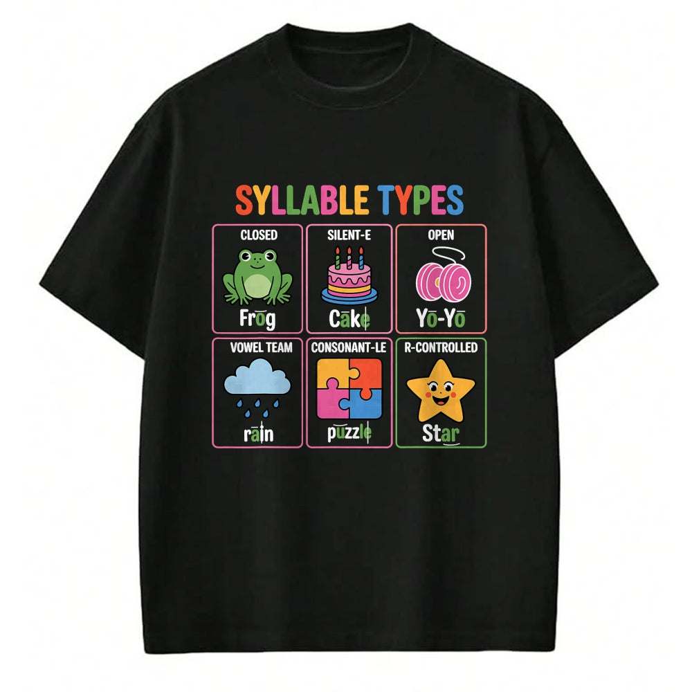 Best Teacher Shirt, Funny Teacher UnisexT-Shirt/Hoodie/Sweatshirt HLT00 - Literacy Teacher Reading Week for Teachers Syllable Types T-Shirt