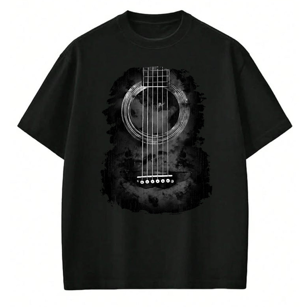 Guitar Lover Shirt, Funny Guitar UnisexT-Shirt/Hoodie/Sweatshirt HLT00 - Distressed Acoustic Guitar Vintage Rock & Roll Music Lover T-Shirt, Men, Black, 3X-Large
