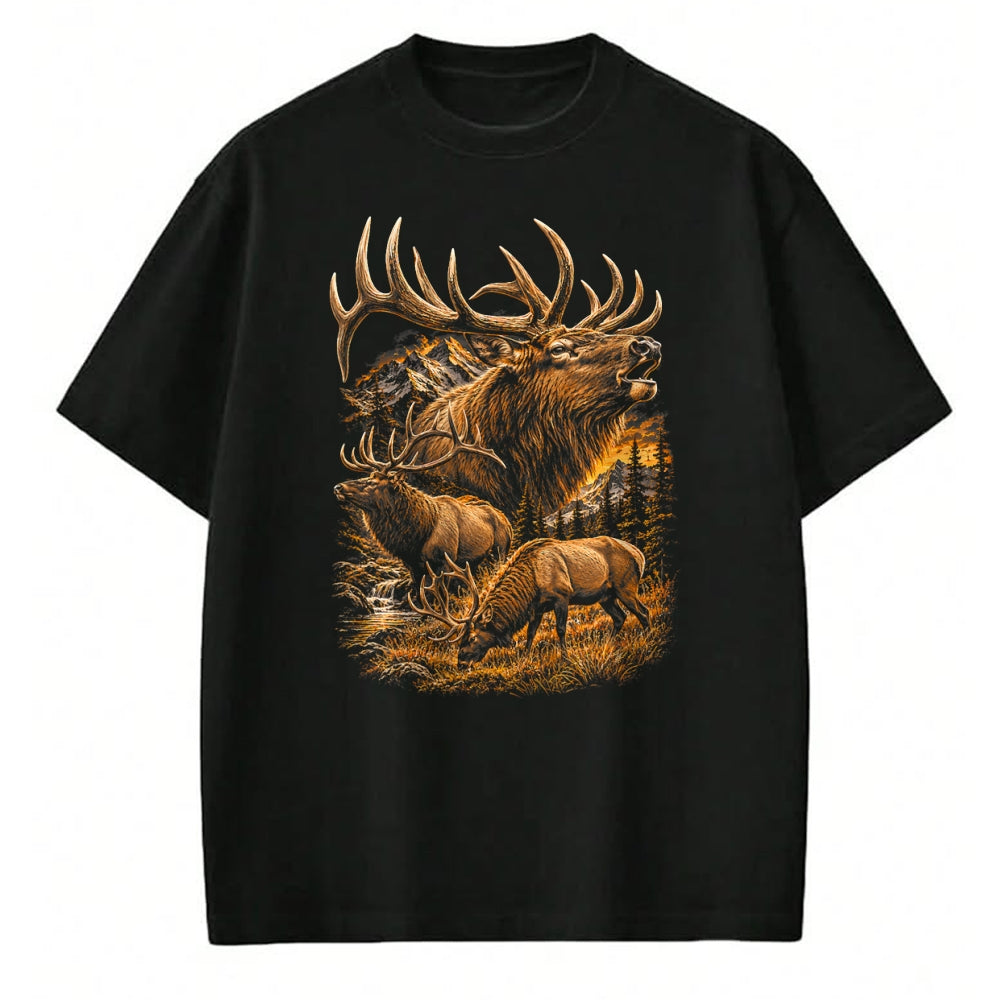 Funny Hunting Shirt, Gift For Hunting Lover Unisex T-Shirt/Hoodie/Sweatshirt HLT00 - Elk Hunting Wilderness Mountain Wildlife Bull Elk T-Shirt