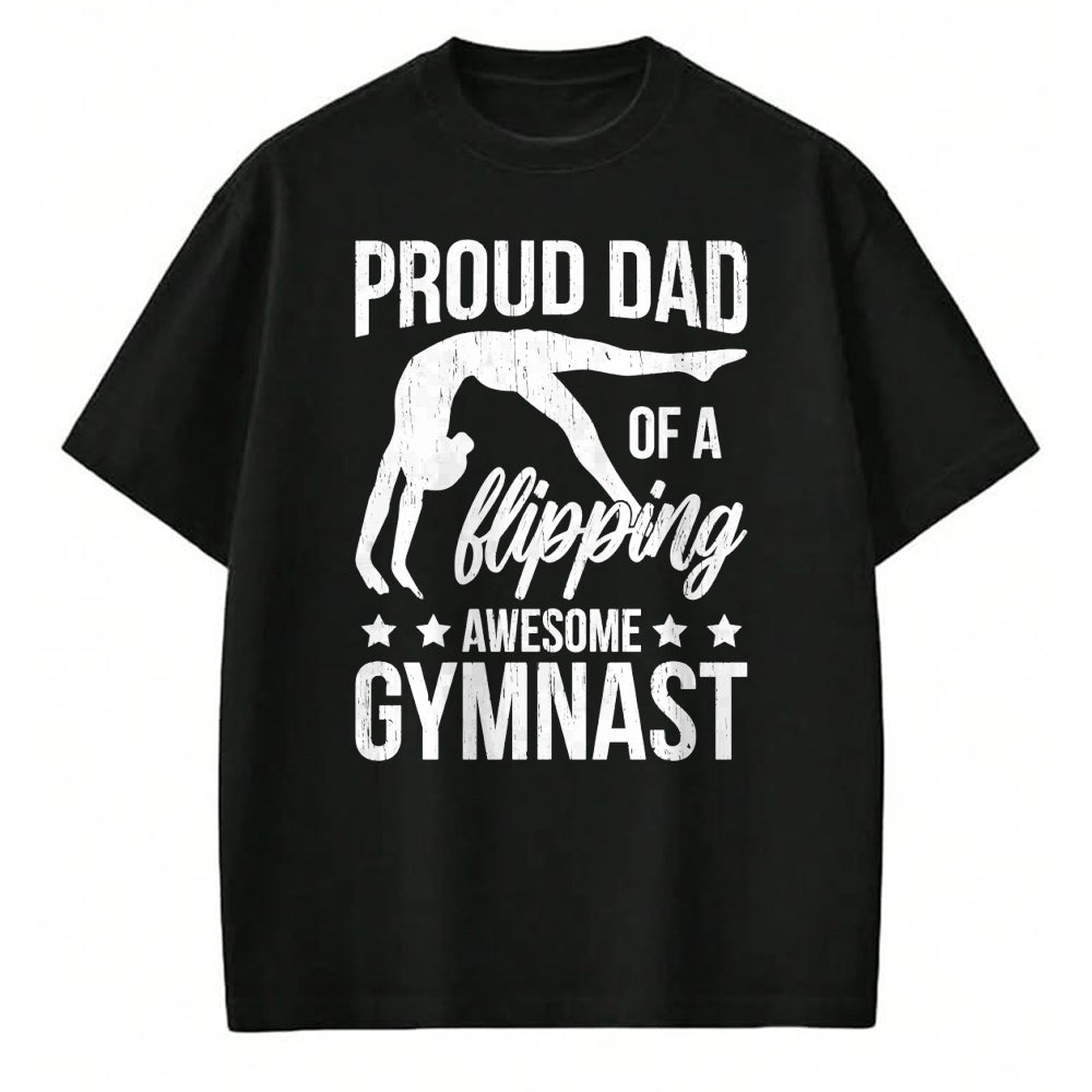 Gift for Dad Shirt, Funny Dad Unisex T-Shirt/Hoodie/Sweatshirt HLT00 – Proud Dad Of A Gymnast Father Gymnastics Dad Long Sleeve T-Shirt