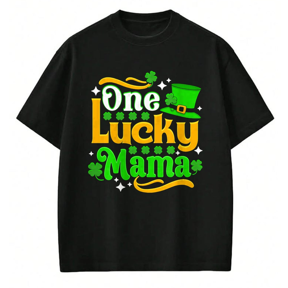 Gift for Mom Shirt, Funny Mom Unisex T-Shirt/Hoodie/Sweatshirt HLT00 - One Lucky Mama St Patricks Day Mom T-Shirt