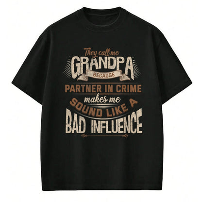 Best Grandpa Shirt, Proud Grandpa Unisex T-Shirt/Hoodie/Sweatshirt HLT00 - Funny Grandpa, Partner in Crime Phrase, Granddad Humor T-Shirt (1)